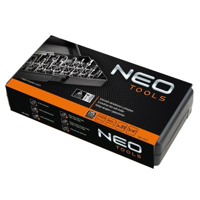 Набір біт Neo Tools 31 шт с держателем (06-103) зображення 2