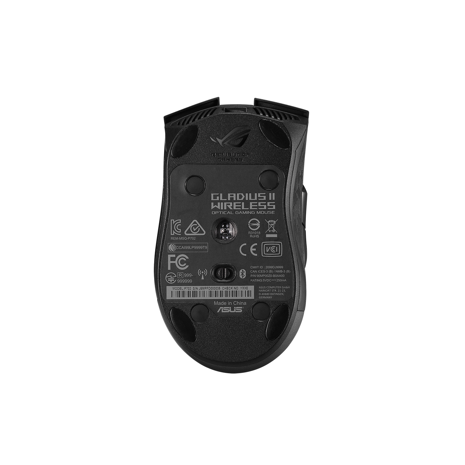 Мишка ASUS ROG Gladius II Wireless/Bluetooth Black (90MP00Z0-B0UA00) зображення 3
