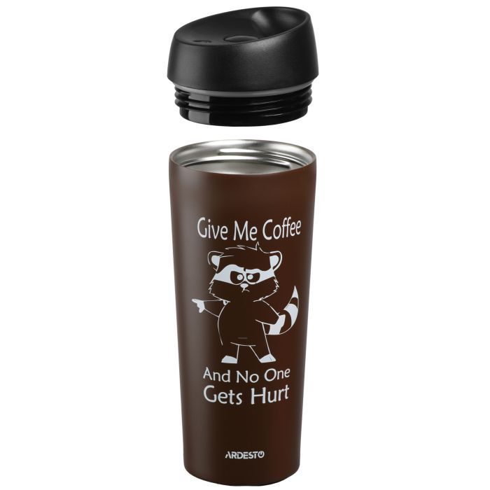Термокружка Ardesto Coffee Time Raccoon 450 мл Brown (AR2645DML) зображення 2