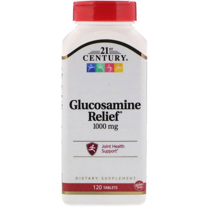 Витаминно-минеральный комплекс 21st Century Глюкозамин, 1000 мг, Glucosamine Relief,  120 таблеток (CEN22215)