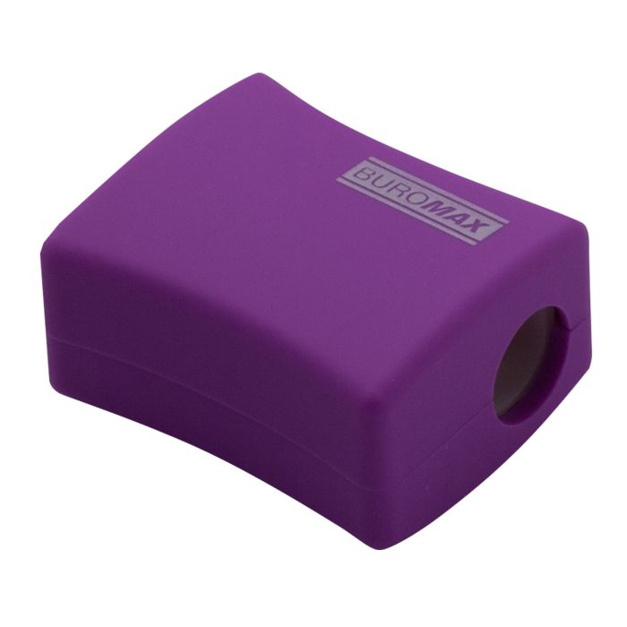 Точилка Buromax ALFA, RUBBER TOUCH с контейнером 2 отверстия (BM.4778-1) изображение 3