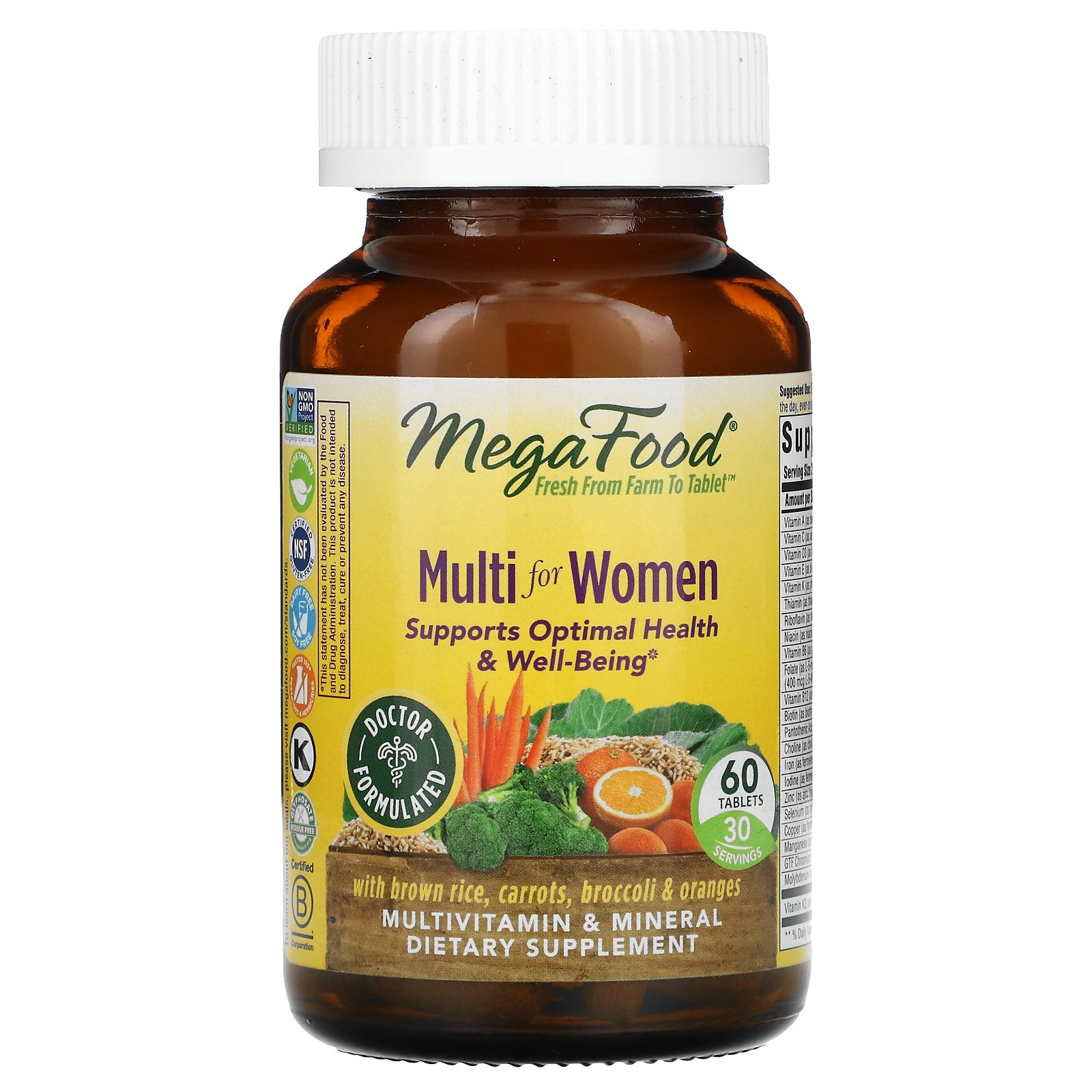 Мультивитамин MegaFood Мультивитамины для Женщин, Multi for Women, 60 таблеток (MGF-10323)