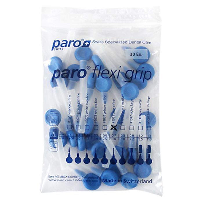 Щетки для межзубных промежутков Paro Swiss Flexi Grip x-тонкие Ø 3.0 мм 30 шт. (7610458810712) изображение 2