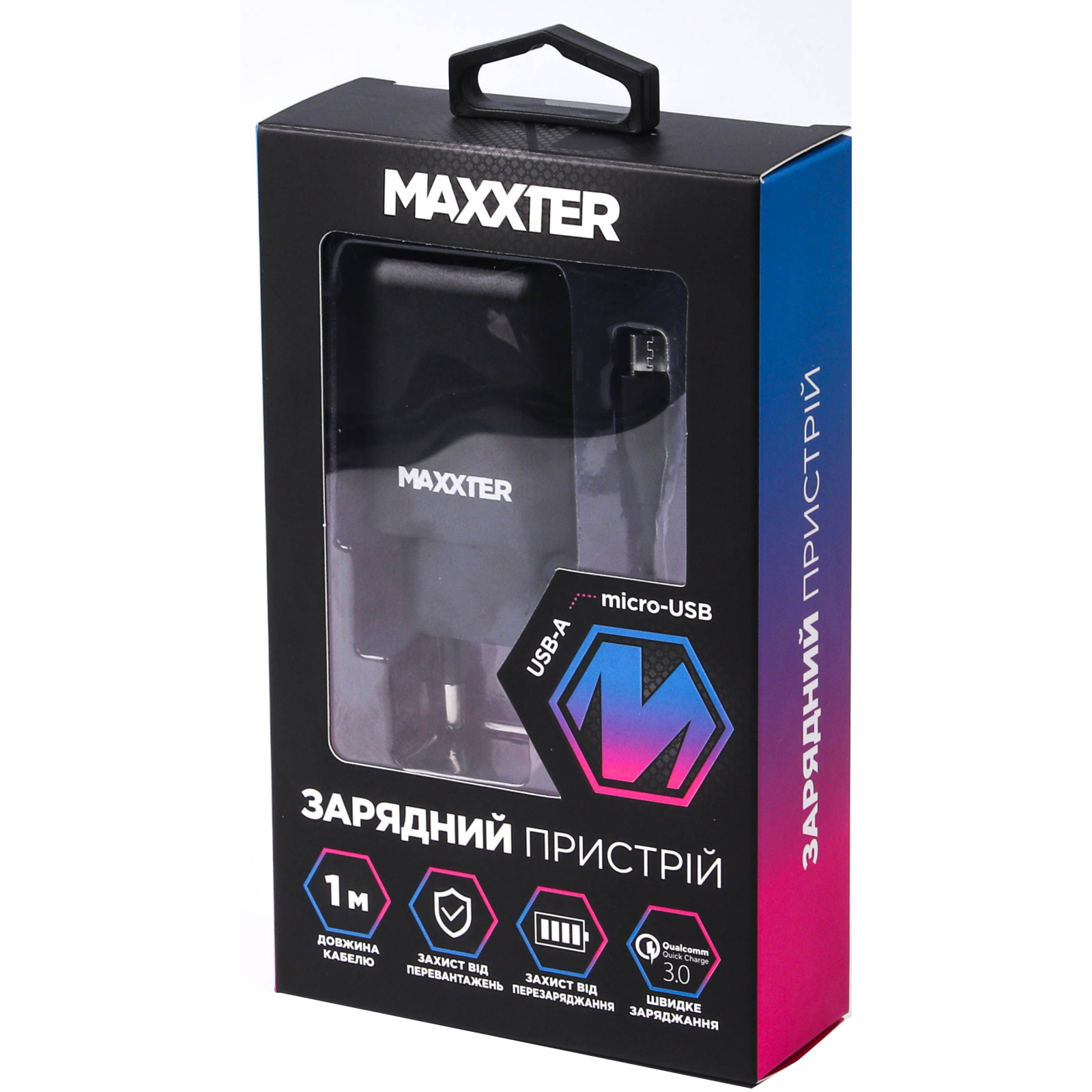 Зарядний пристрій Maxxter 1 USB + cable Micro-USB (WC-QC-AtM-01) зображення 4