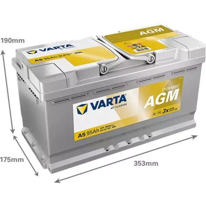Акумулятор автомобільний Varta Silver Dynamic AGM 95А Ев (-/+) G14 (850EN) (595901085) зображення 3