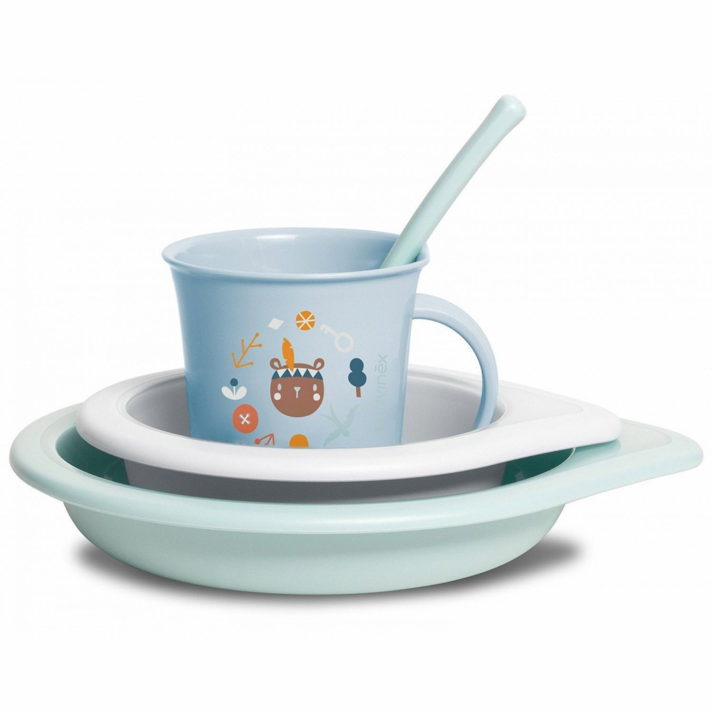 Набор детской посуды Suavinex Лесные истории голубой (306793)