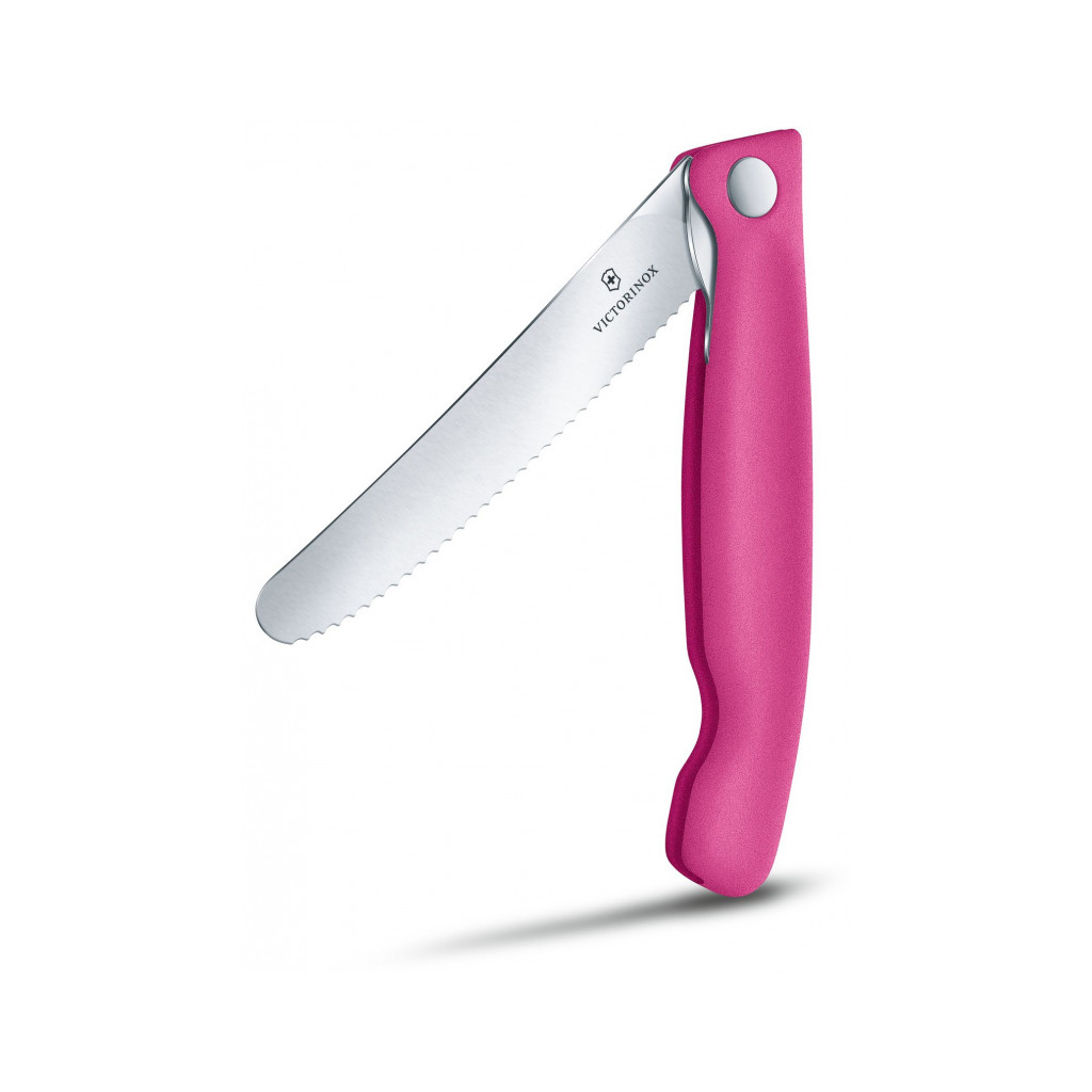 Кухонный нож Victorinox SwissClassic Foldable Paring 11 см Serrated Pink (6.7836.F5B) изображение 2