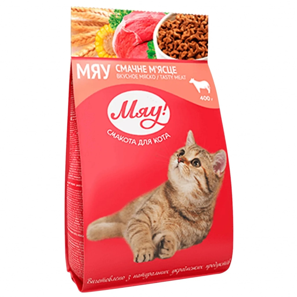 Сухой корм для кошек Мяу! со вкусом мяса 400 г (4820083900037)