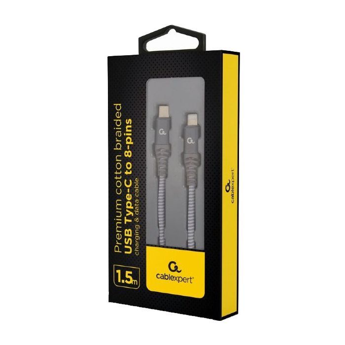 Дата кабель USB-C to Lightning 1.5m Cablexpert (CC-USB2B-CM8PM-1.5M) зображення 2 Дата кабель USB-C to Lightning 1.5m Cablexpert (CC-USB2B-CM8PM-1.5M) зображення 2