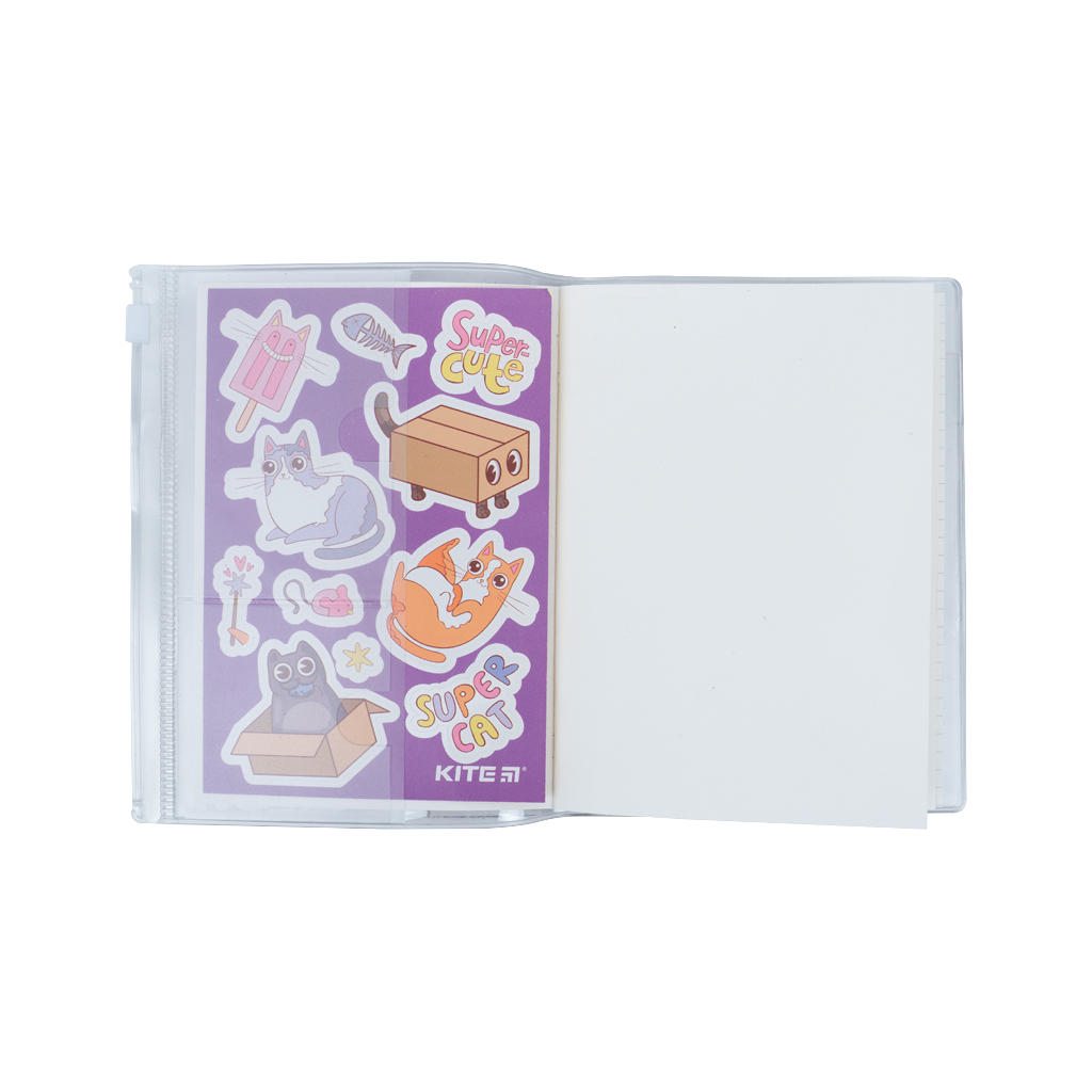 Блокнот Kite силиконовая обложка, 80 л., Purple cats (K22-462-2) изображение 4