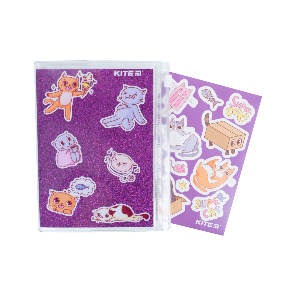 Блокнот Kite силиконовая обложка, 80 л., Purple cats (K22-462-2) изображение 5