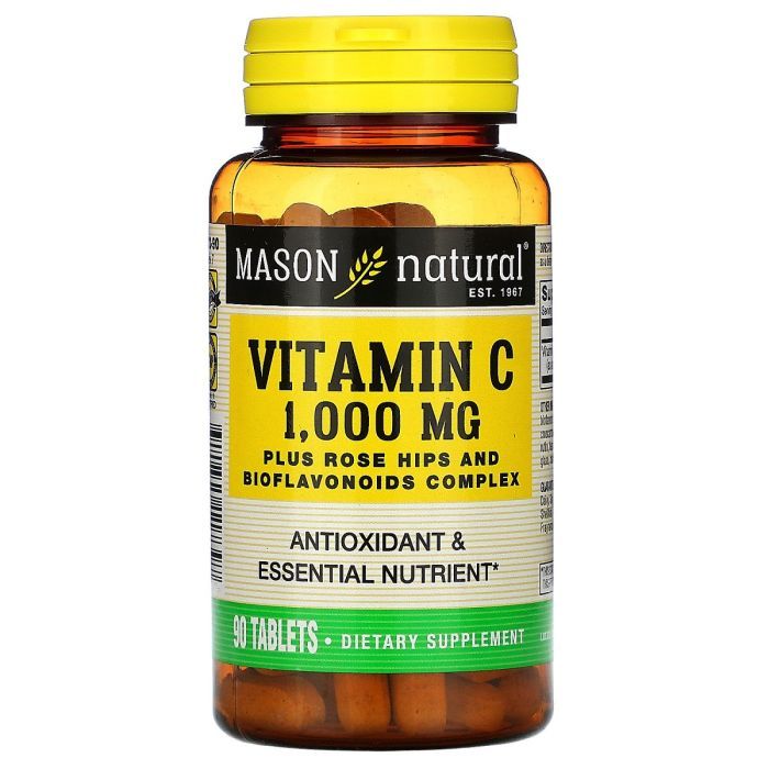 Витамин Mason Natural Витамин C 1000 мг с Шиповником и Биофлавоноидами, Vitamin C, (MAV11739)