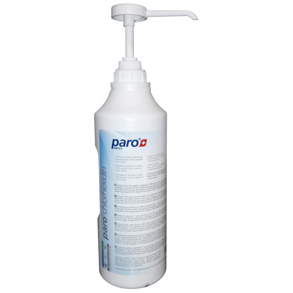 Ополаскиватель для полости рта Paro Swiss с хлоргексидином 0.12% 2 л + помпа (7.2693)