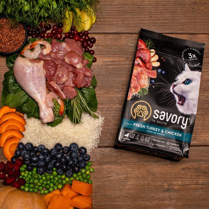 Сухой корм для кошек Savory Kitten Chicken with Fresh Turkey 8 кг (4820232630150) изображение 6