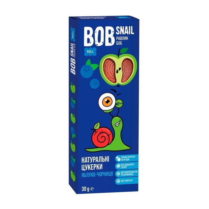 Конфета Bob Snail Улитка Боб Яблоко-Черница, 30 г (4820206080066)