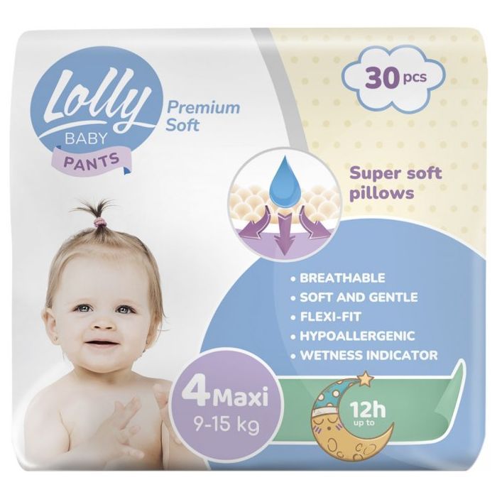 Подгузники Lolly Premium Soft Maxi 4 (9-15 кг), 30 шт (4820174980993)