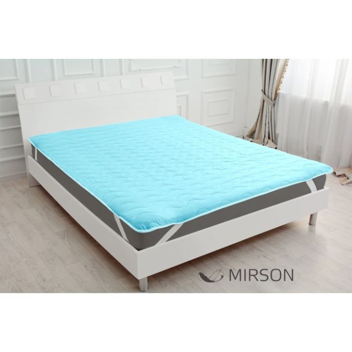 Наматрацник MirSon Eco Light №1713 EcoSilk Air-line на резинці по кутках Blue 60x120 см (2200002887632) зображення 2