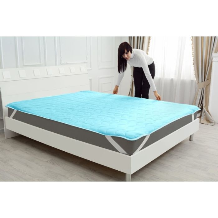Наматрацник MirSon Eco Light №1713 EcoSilk Air-line на резинці по кутках Blue 60x120 см (2200002887632) зображення 6