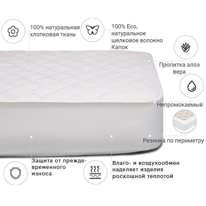 Наматрацник MirSon Natural Line Стандарт Silk Aloe Vera 979 90x200 см (2200000836199) зображення 3