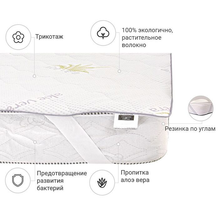 Наматрацник MirSon №1000 Alberto Eco Aloe Vera 120х190 см (2200001490642) зображення 2