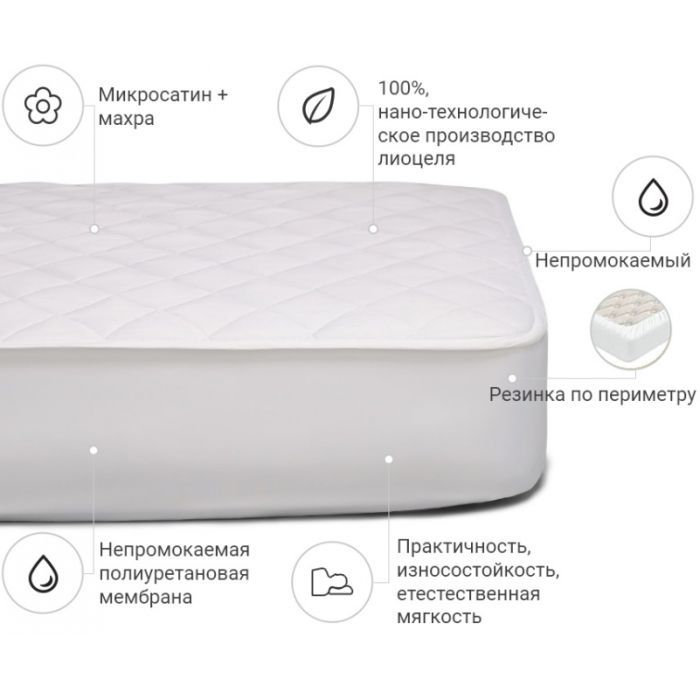 Наматрацник MirSon тенсел (Modal) двосторонній 312 60x120 см (2200000355218) зображення 2