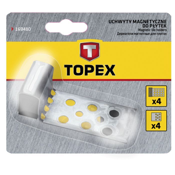Набір інструментів Topex магніти для кахельної плитки 4 шт. (16B480) зображення 2