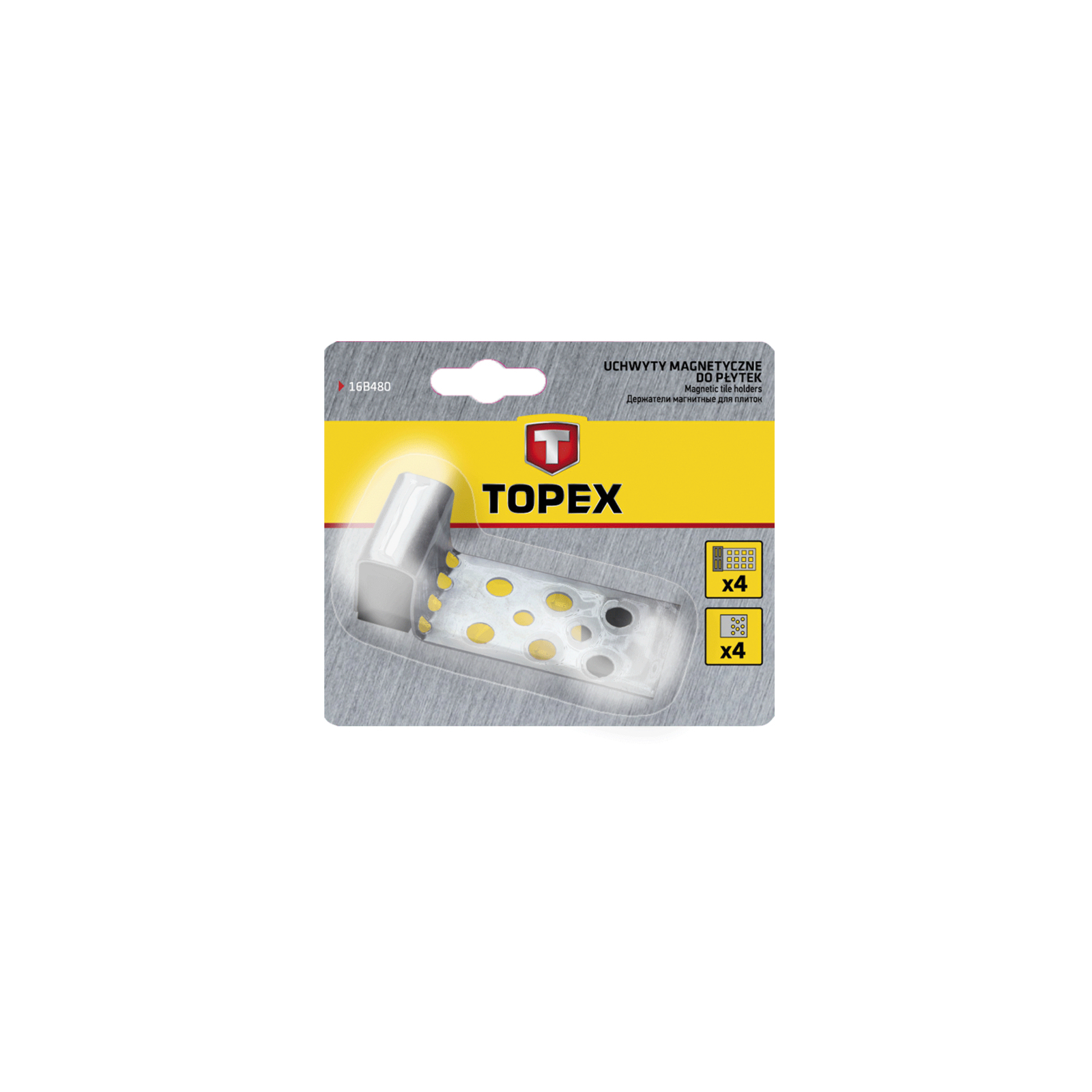 Набор инструментов Topex магниты для кафельной плитки 4 шт. (16B480) изображение 2