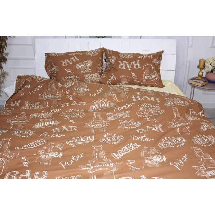 Постільна білизна MirSon Бязь 17-0509 Beer Bar Porter Сімейний 160x220 (2200003629446) зображення 2