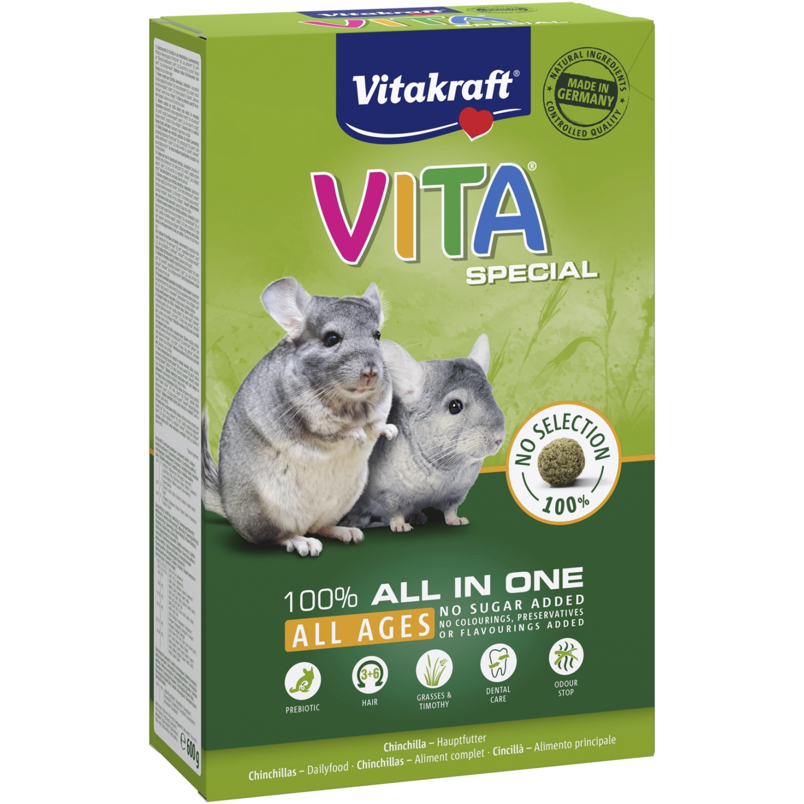 Корм для грызунов Vitakraft Vita Special Regular для шиншилл 600 г (4008239253262)