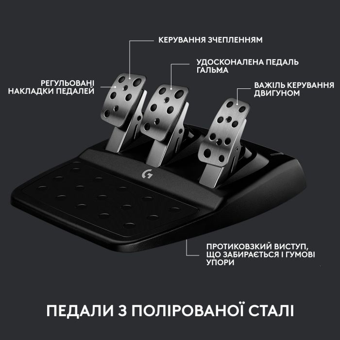 Кермо Logitech G923 Racing Wheel and Pedals for Xbox One and PC Black (941-000158) зображення 7