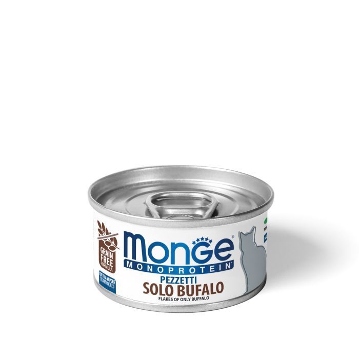 Консервы для кошек Monge Cat Monoprotein мясные хлопья из буйвола 80 г (8009470013826)