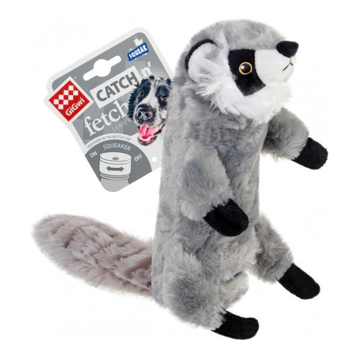 Игрушка для собак GiGwi Catch&fetch Кожа енота с бутылкой пищалкой 51 см (75270) изображение 2