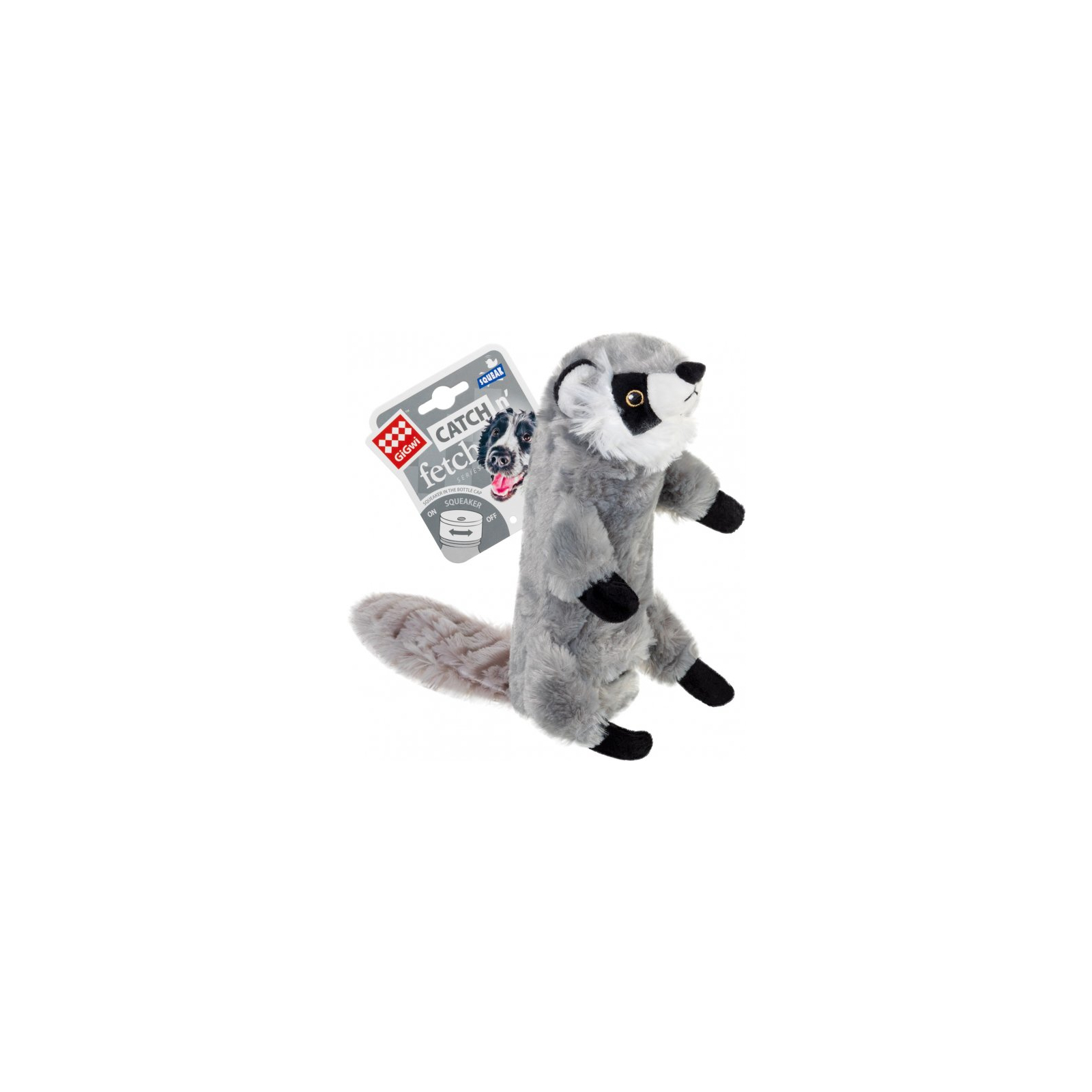 Игрушка для собак GiGwi Catch&fetch Кожа енота с бутылкой пищалкой 51 см (75270) изображение 2
