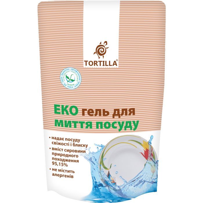 Средство для ручного мытья посуды Tortilla Эко гель запаска 500 мл (4820178060974)
