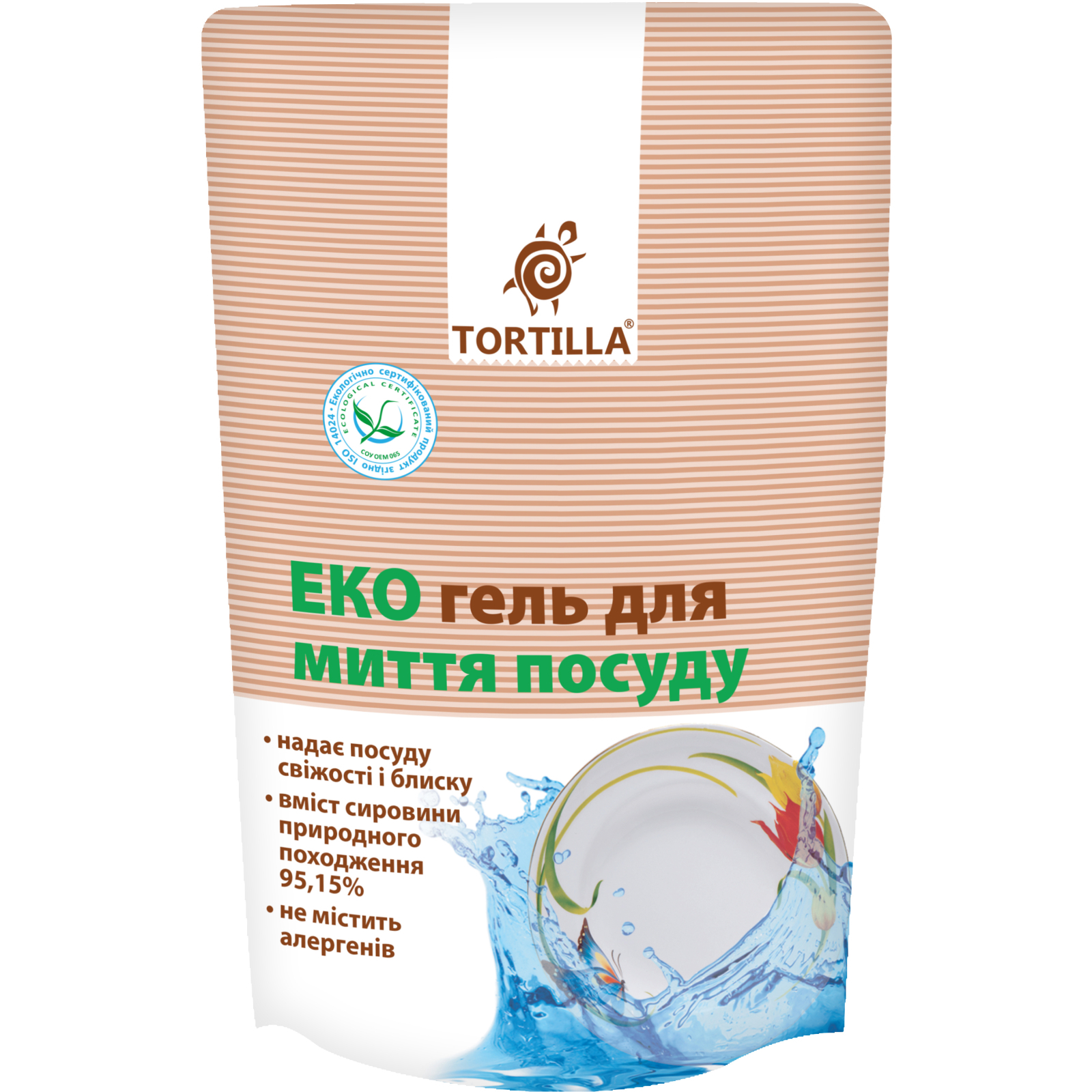 Средство для ручного мытья посуды Tortilla Эко гель запаска 500 мл (4820178060974)