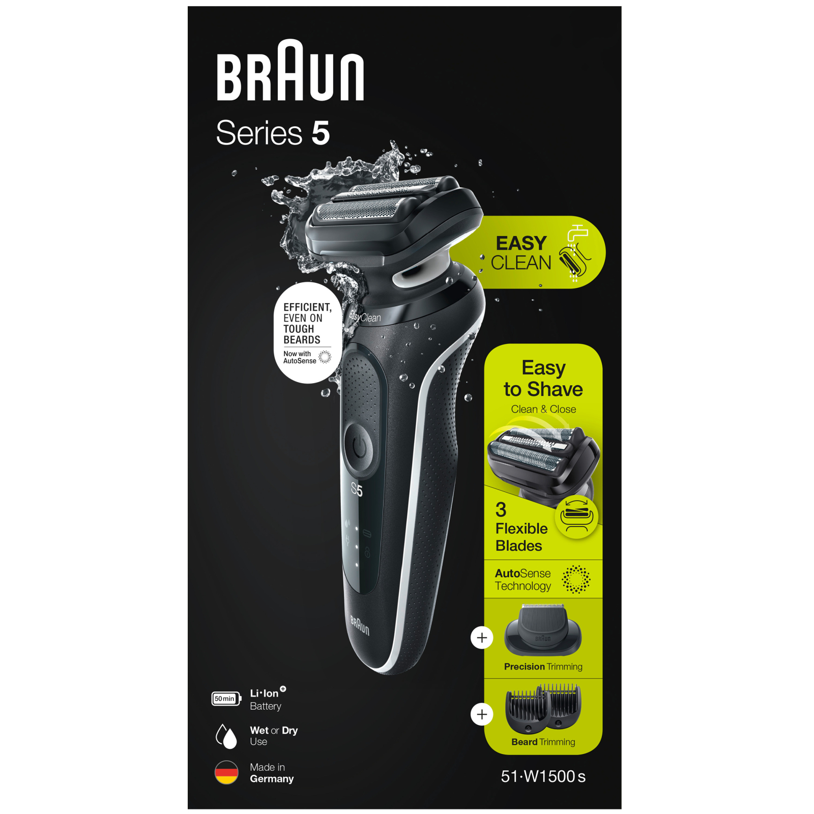 Електробритва Braun Series 5 51-W1500s BLACK / WHITE зображення 7