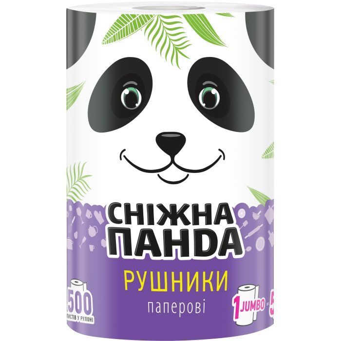 Бумажные полотенца Сніжна Панда Jumbo Roll 2 слоя 500 листов 1 рулон (4820183971524)