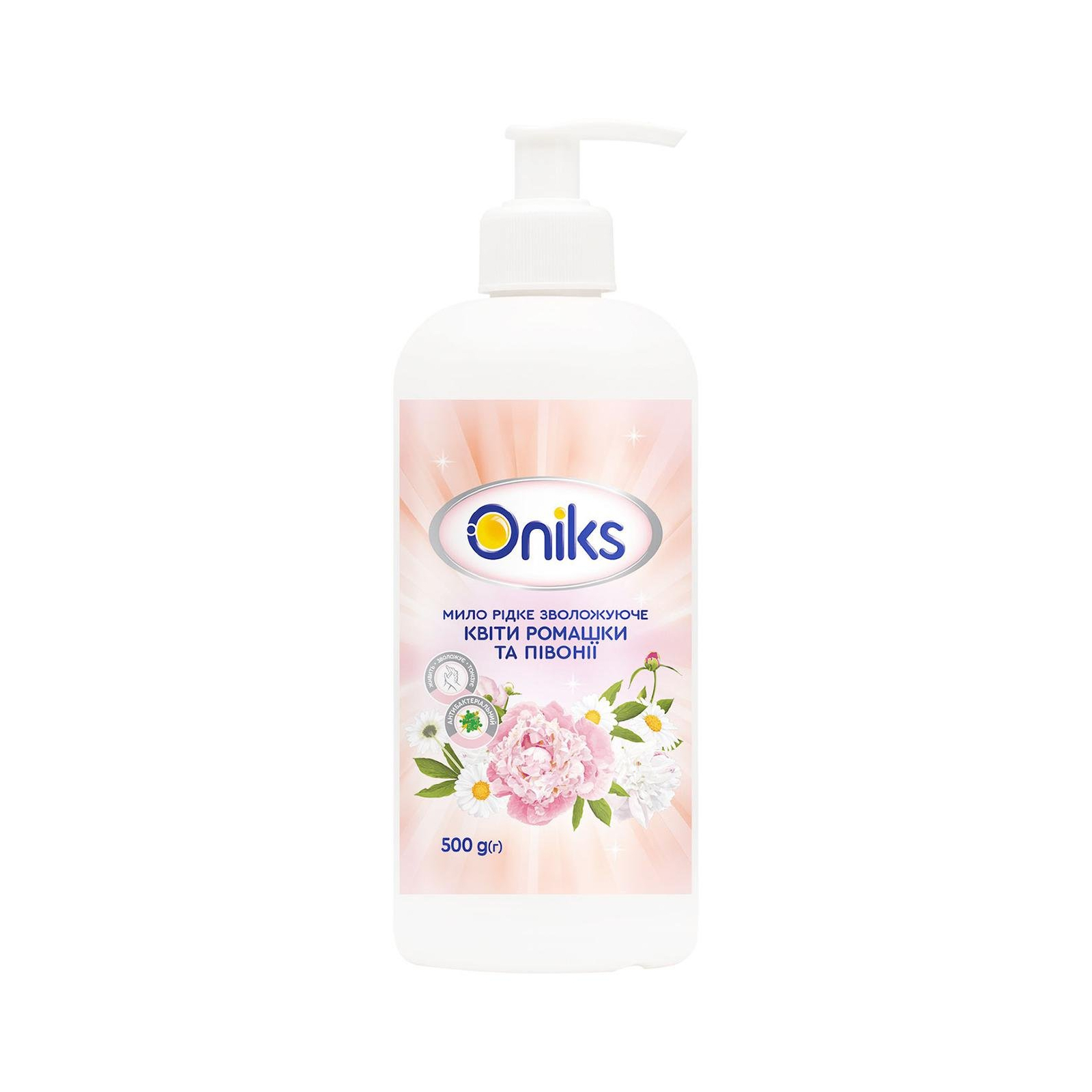 Жидкое мыло Oniks Увлажняющее Цветы ромашки и пиона 500 г (4820191760431)