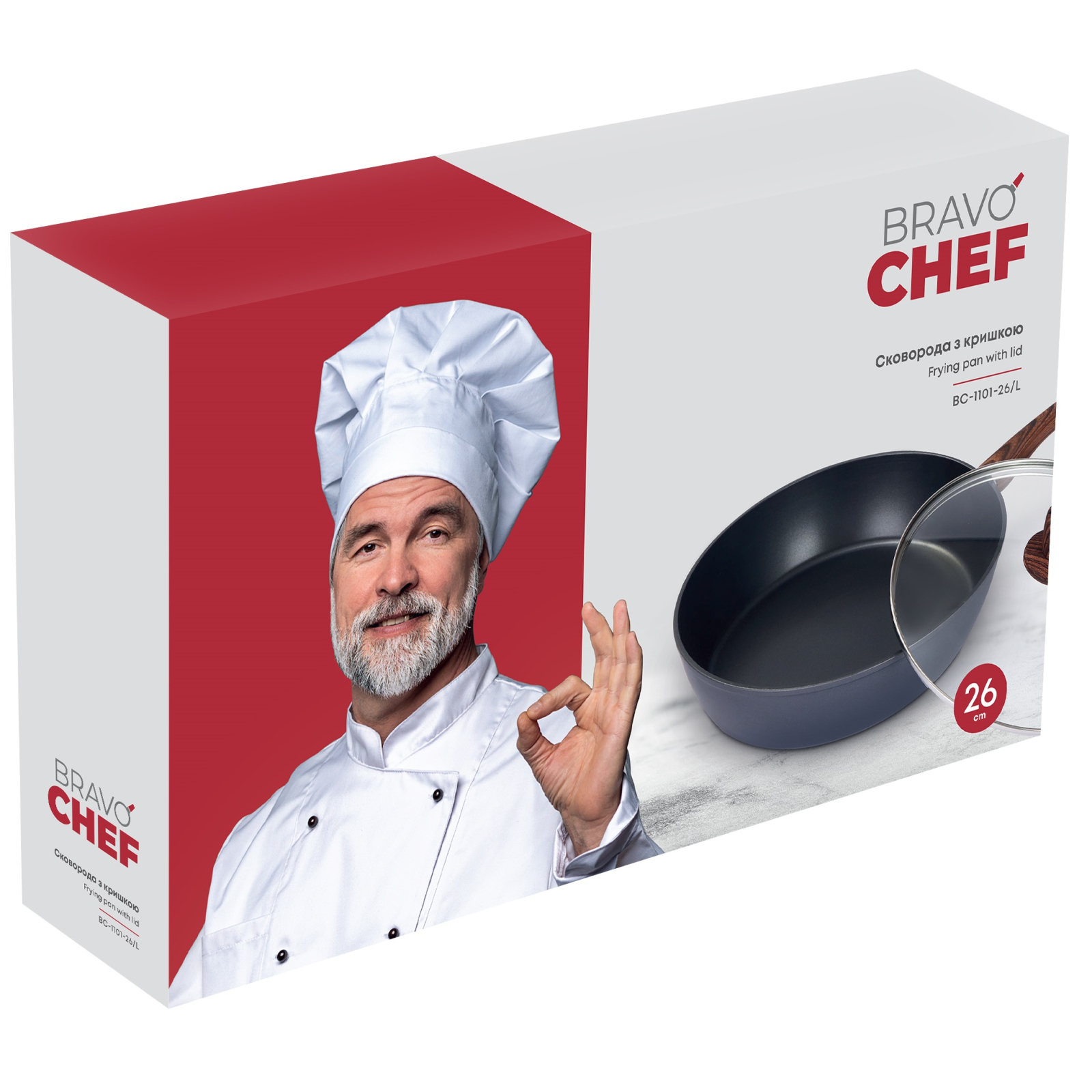 Сковорода Bravo Chef Глибока з кришкою 26 см (BC-1101-26/L) зображення 3