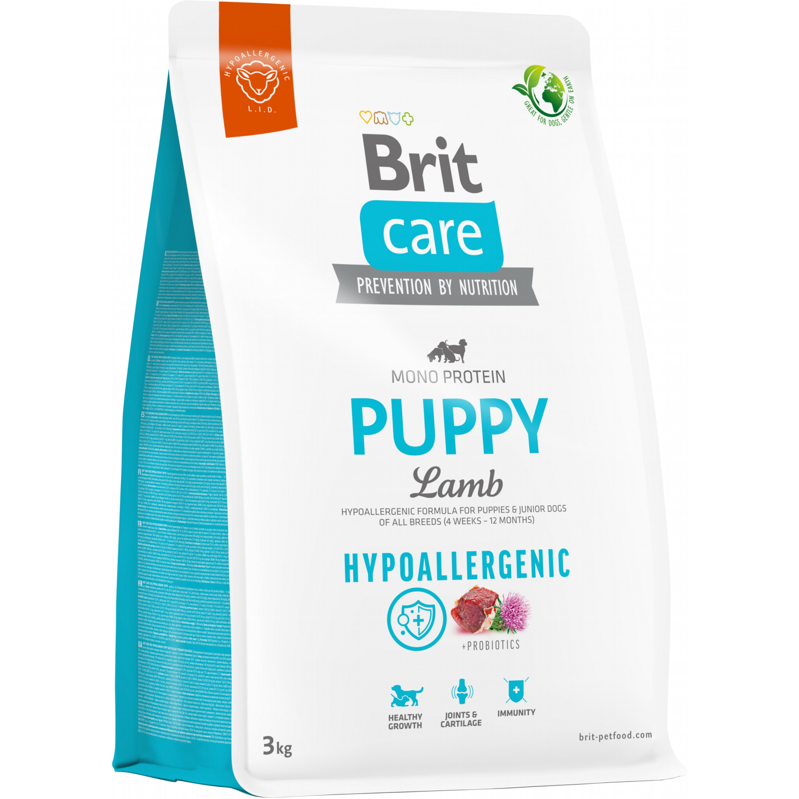 Сухой корм для собак Brit Care Dog Hypoallergenic Puppy с ягненком 3 кг (8595602558964)