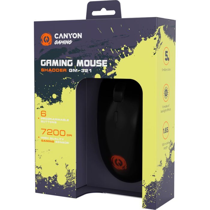 Мышка Canyon Shadder GM-321 USB Black (CND-SGM321) изображение 6