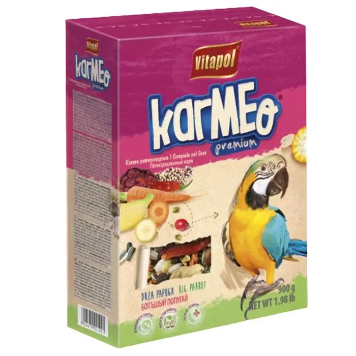 Корм для птиц Vitapol KARMEO для крупных попугаев 900 г (5904479027009)