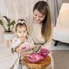 Тарілка дитяча Baboo з кришкою та ложечкою, від 6 місяців (рожева) (9-027) зображення 5