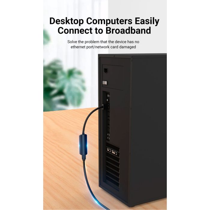 Перехідник USB 3.0 to Ethernet RJ45 1000Mb black Vention (CEHBB) зображення 6