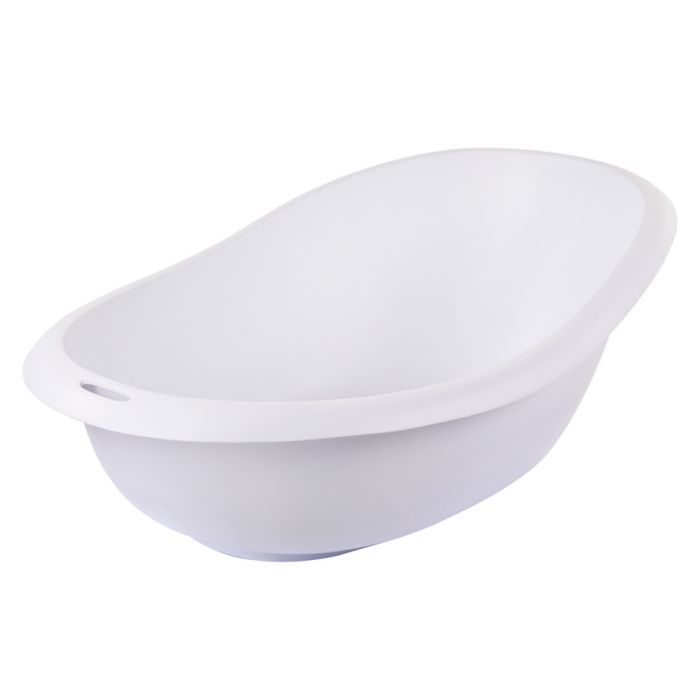 Ванночка Bebe Confort VERSO эргономичная со сливом (белая с синей пробкой) (3107201900)