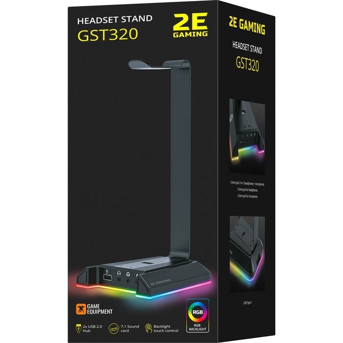Підставка для гарнітури 2E Gaming GST320 RGB 7.1 USB Black (2E-GST320UB) зображення 8