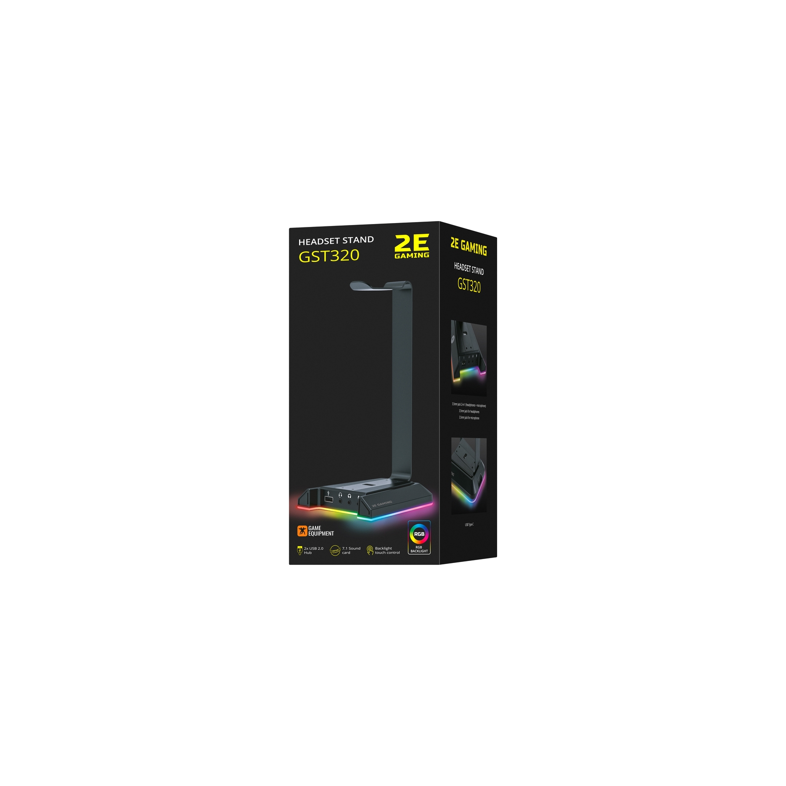 Подставка для гарнитуры 2E Gaming GST320 RGB 7.1 USB Black (2E-GST320UB) изображение 8
