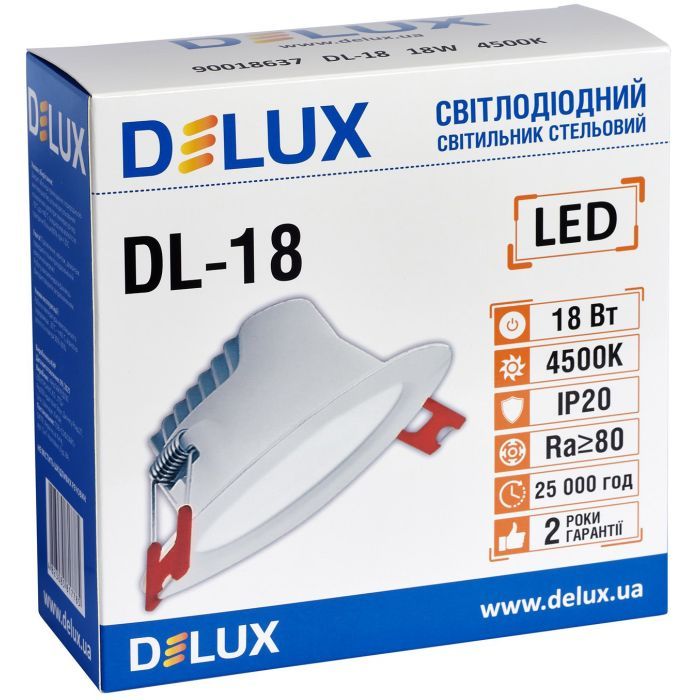 Світильник Delux DL-18 4500К 18Вт 1440лм 230В D165мм (90018637) зображення 2