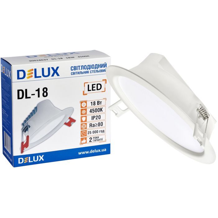 Світильник Delux DL-18 4500К 18Вт 1440лм 230В D165мм (90018637) зображення 3