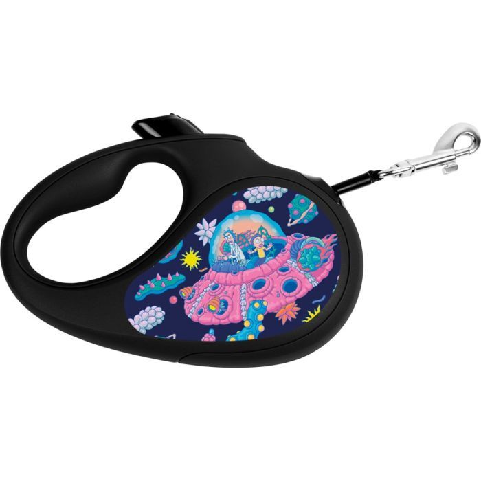 Поводок для собак WAUDOG R-leash "Рик и Морти 1" L до 50 кг 5 м черный (8126-0280-01)